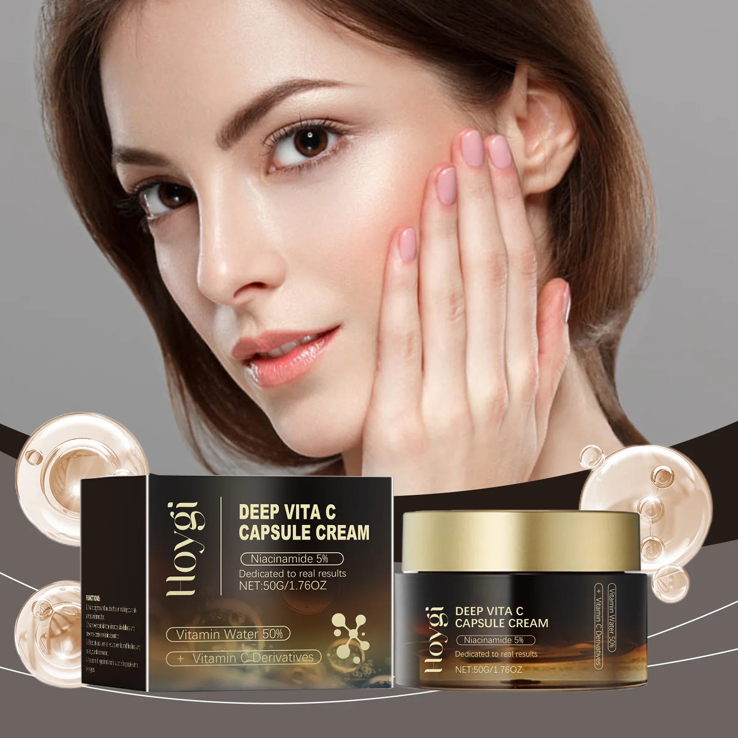 Deep Vita C Capsule Cream Face Moisturizer Gel With Collagen